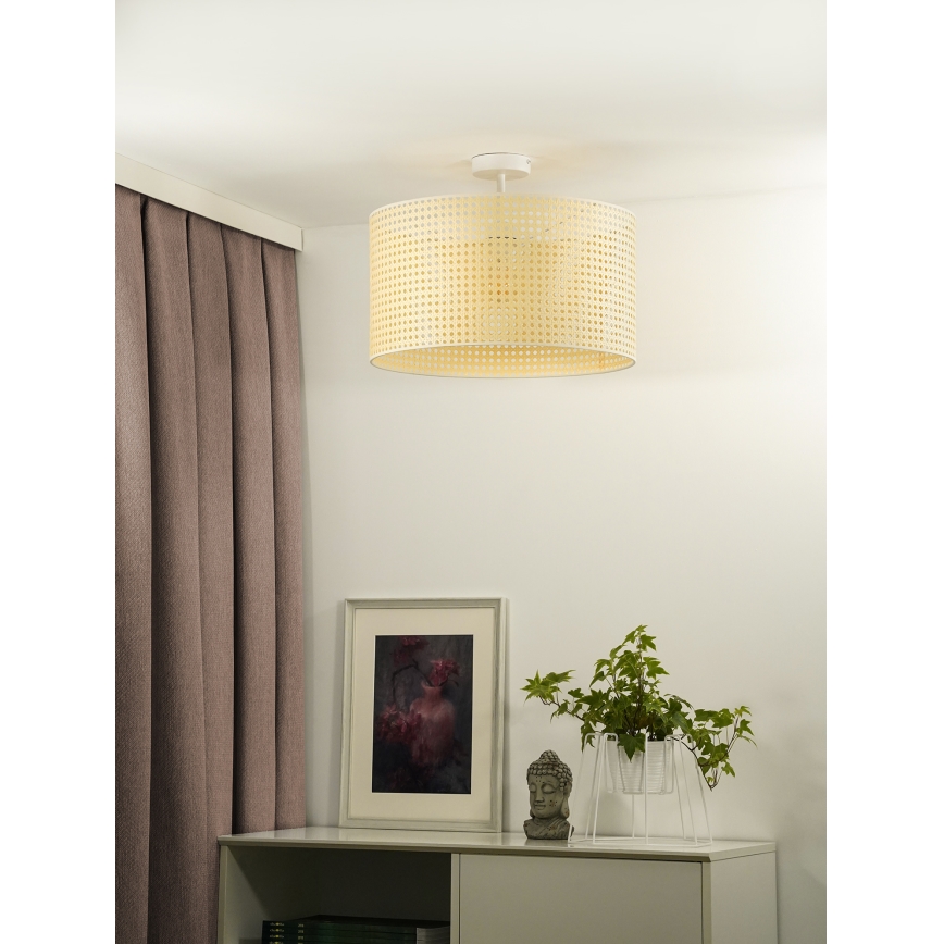 Duolla - Prisadený luster ROLLER RATTAN 1xE27/15W/230V pr. 45 cm béžová