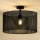 Duolla - Prisadený luster ROLLER RATTAN 1xE27/15W/230V pr. 45 cm čierna