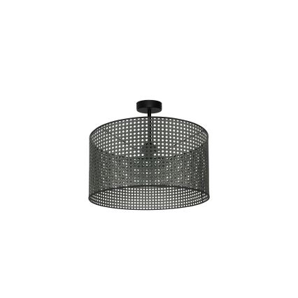 Duolla - Prisadený luster ROLLER RATTAN 1xE27/15W/230V pr. 45 cm čierna