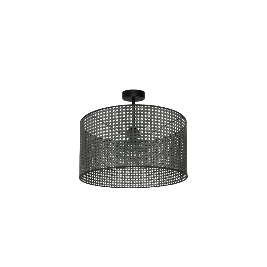 Duolla - Prisadený luster ROLLER RATTAN 1xE27/15W/230V pr. 45 cm čierna