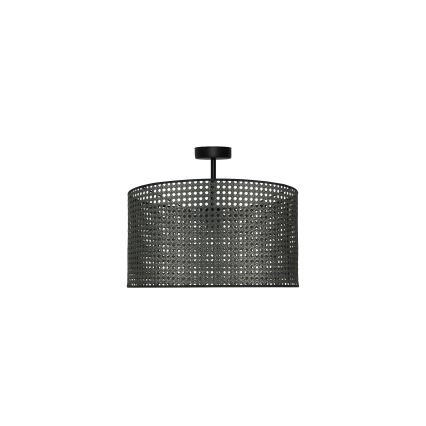 Duolla - Prisadený luster ROLLER RATTAN 1xE27/15W/230V pr. 45 cm čierna