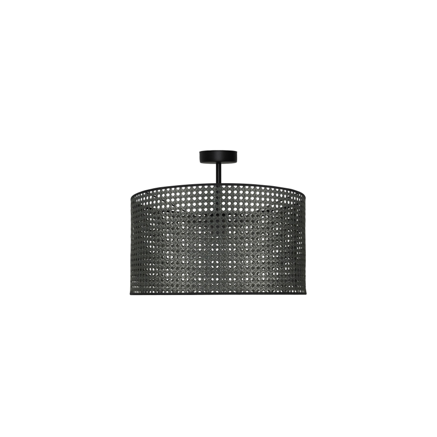 Duolla - Prisadený luster ROLLER RATTAN 1xE27/15W/230V pr. 45 cm čierna