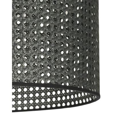 Duolla - Prisadený luster ROLLER RATTAN 1xE27/15W/230V pr. 45 cm čierna