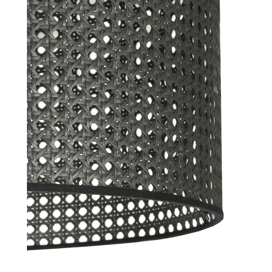 Duolla - Prisadený luster ROLLER RATTAN 1xE27/15W/230V pr. 45 cm čierna