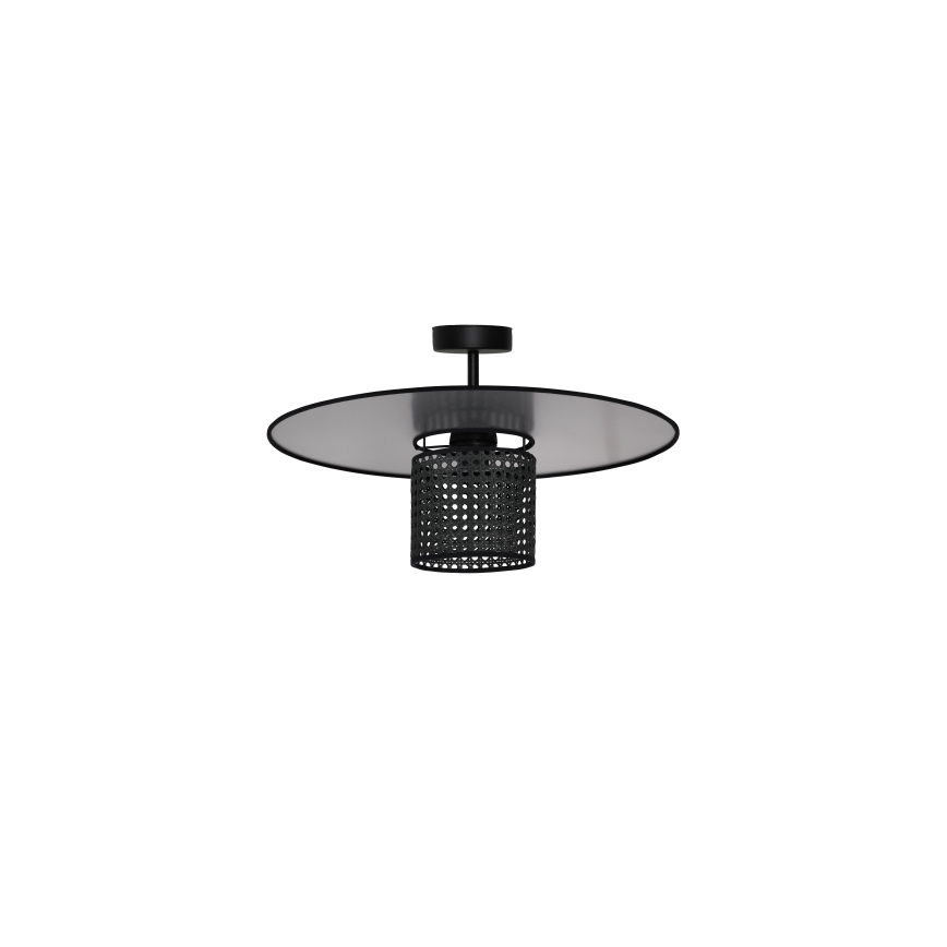 Duolla - Prisadený luster TOKYO RATTAN 1xE27/15W/230V pr. 50 cm čierna/strieborná