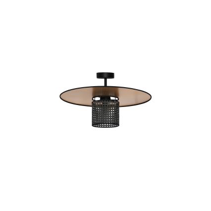 Duolla - Prisadený luster TOKYO RATTAN 1xE27/15W/230V pr. 50 cm zlatá/čierna