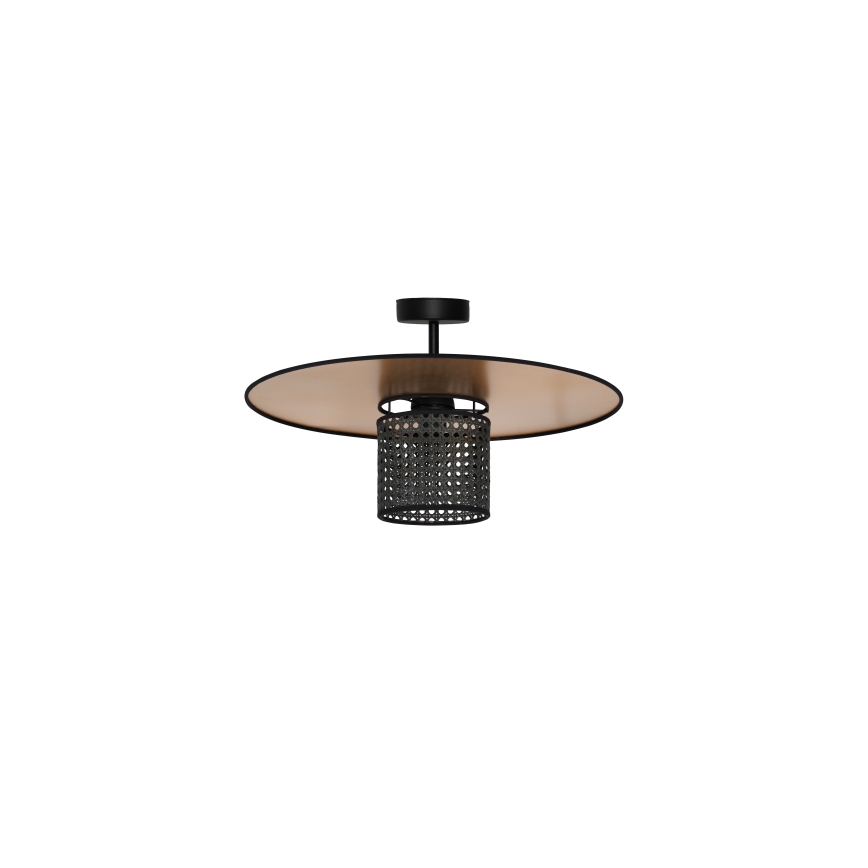 Duolla - Prisadený luster TOKYO RATTAN 1xE27/15W/230V pr. 50 cm zlatá/čierna