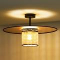 Duolla - Prisadený luster TOKYO RATTAN 1xE27/15W/230V pr. 50 cm zlatá/ratan
