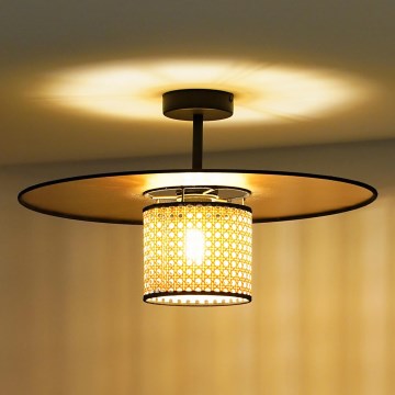Duolla - Prisadený luster TOKYO RATTAN 1xE27/15W/230V pr. 50 cm zlatá/ratan