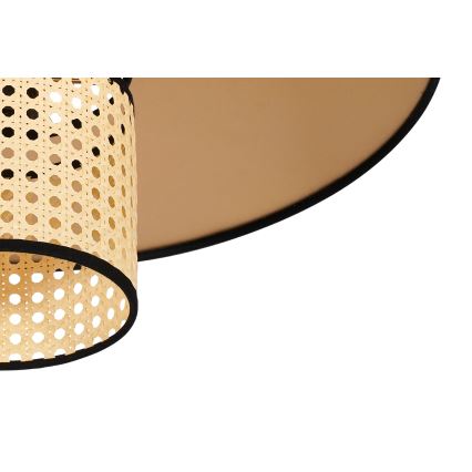 Duolla - Prisadený luster TOKYO RATTAN 1xE27/15W/230V pr. 50 cm zlatá/ratan