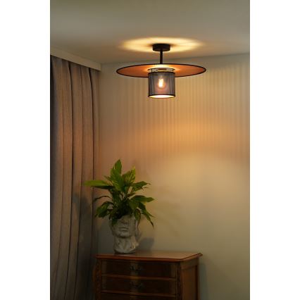 Duolla - Prisadený luster TOKYO SHINY 1xE27/15W/230V pr. 50 cm čierna/medená