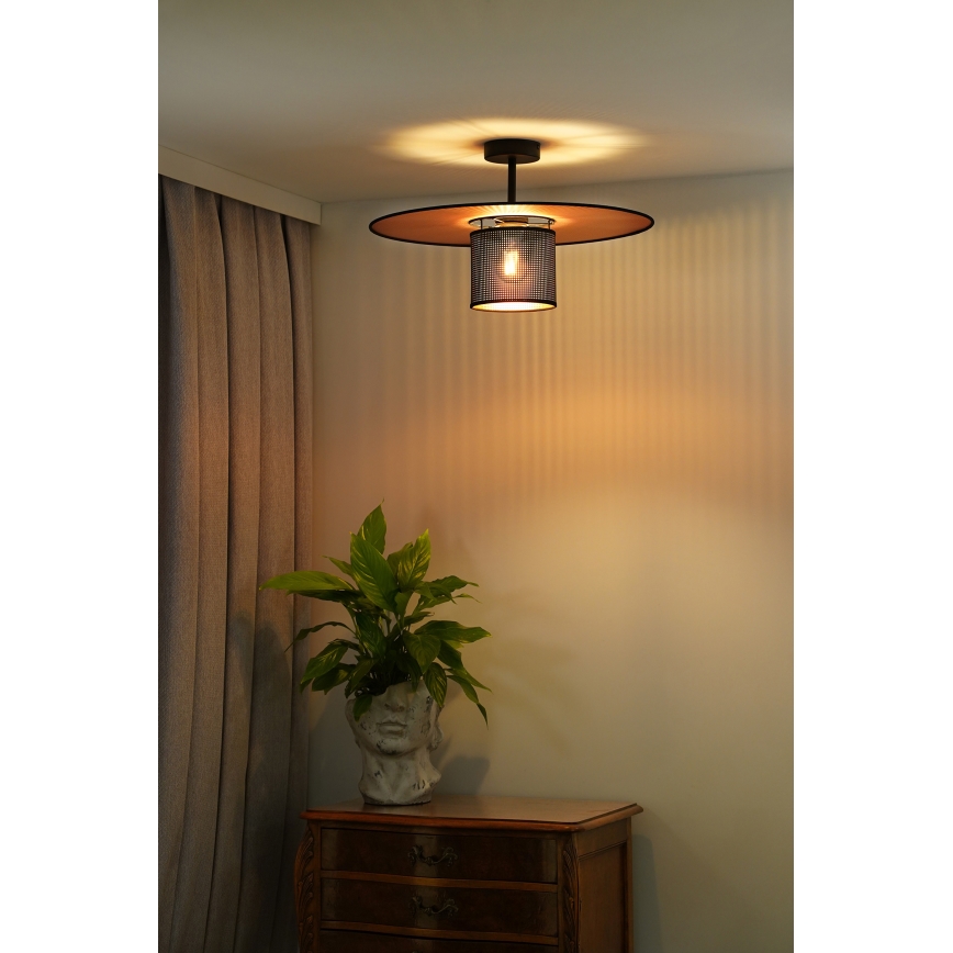 Duolla - Prisadený luster TOKYO SHINY 1xE27/15W/230V pr. 50 cm čierna/medená