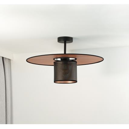 Duolla - Prisadený luster TOKYO SHINY 1xE27/15W/230V pr. 50 cm čierna/medená