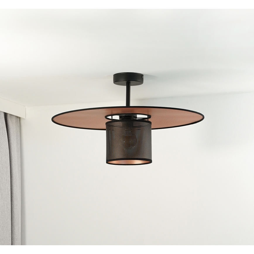 Duolla - Prisadený luster TOKYO SHINY 1xE27/15W/230V pr. 50 cm čierna/medená