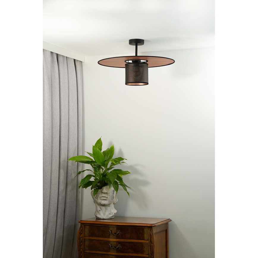 Duolla - Prisadený luster TOKYO SHINY 1xE27/15W/230V pr. 50 cm čierna/medená