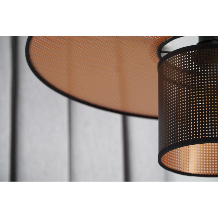 Duolla - Prisadený luster TOKYO SHINY 1xE27/15W/230V pr. 50 cm čierna/medená