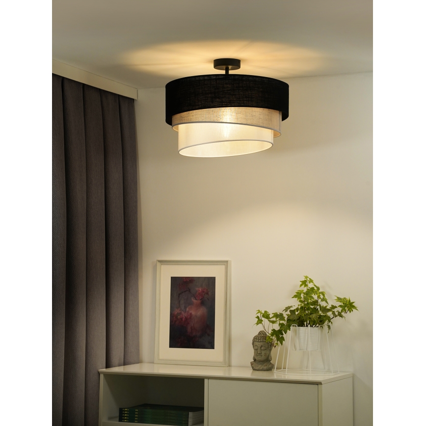 Duolla - Prisadený luster TRIO 1xE27/15W/230V pr. 45 cm čierna/šedá/biela