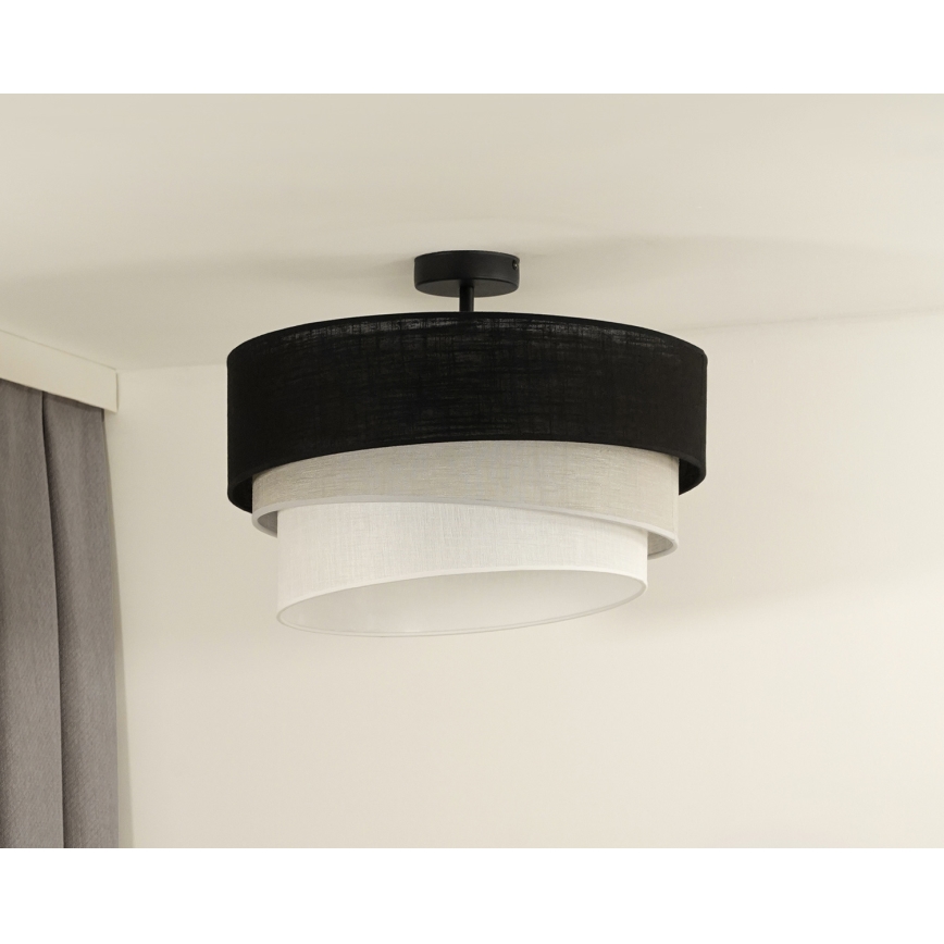 Duolla - Prisadený luster TRIO 1xE27/15W/230V pr. 45 cm čierna/šedá/biela