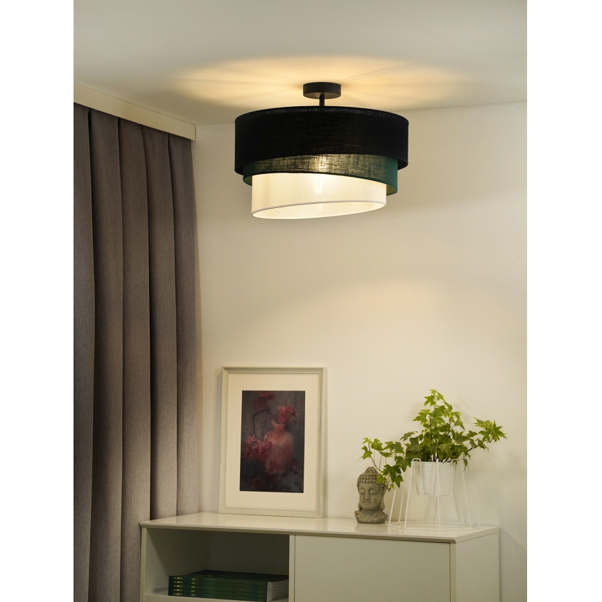 Duolla - Prisadený luster TRIO 1xE27/15W/230V pr. 45 cm čierna/zelená/biela