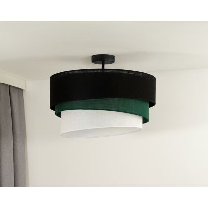 Duolla - Prisadený luster TRIO 1xE27/15W/230V pr. 45 cm čierna/zelená/biela
