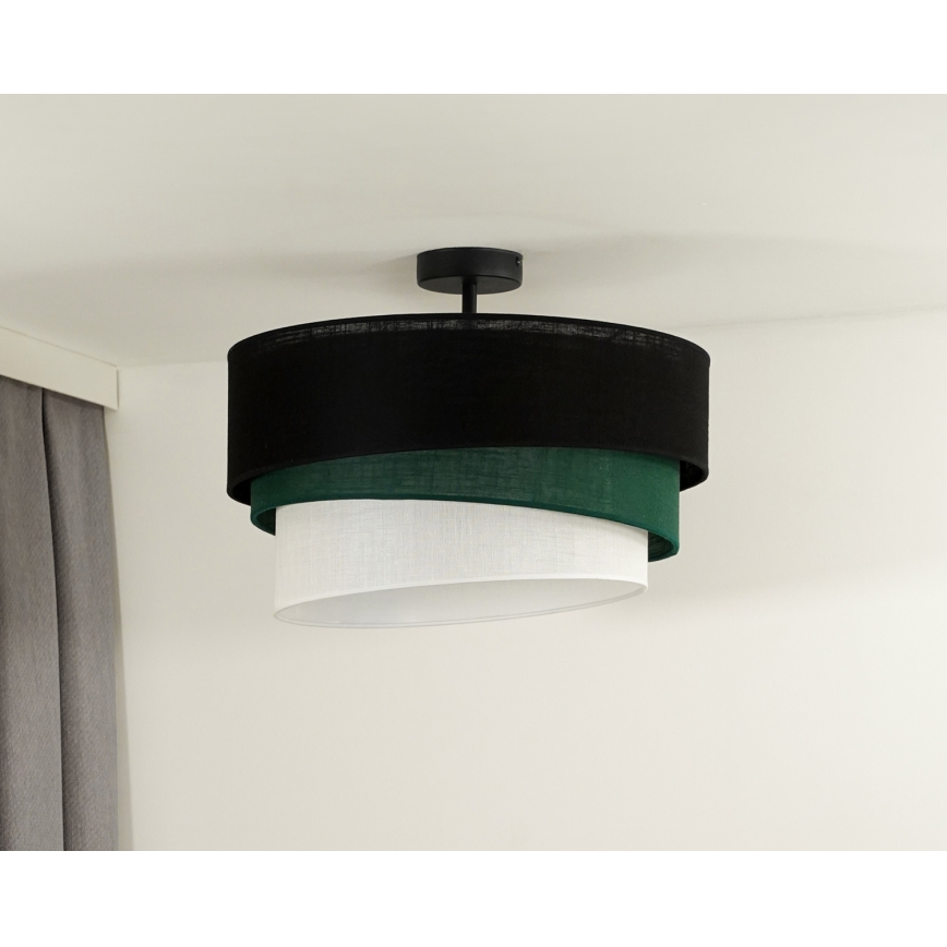Duolla - Prisadený luster TRIO 1xE27/15W/230V pr. 45 cm čierna/zelená/biela