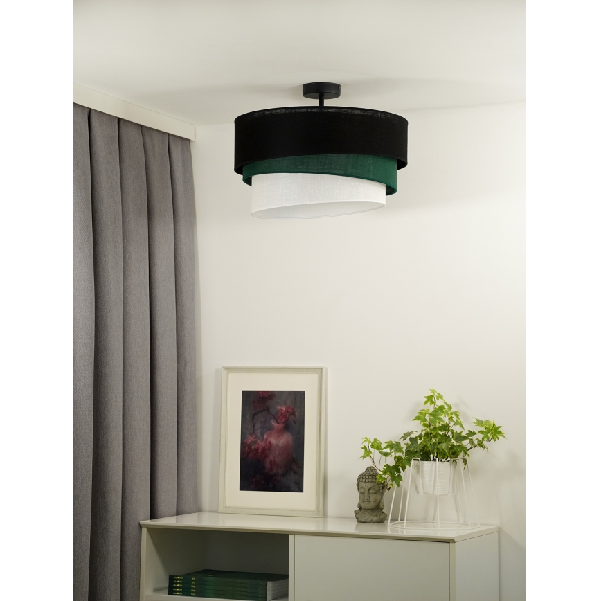 Duolla - Prisadený luster TRIO 1xE27/15W/230V pr. 45 cm čierna/zelená/biela