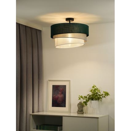Duolla - Prisadený luster TRIO 1xE27/15W/230V pr. 45 cm zelená/šedá/biela