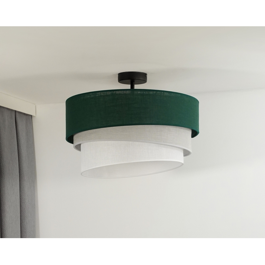 Duolla - Prisadený luster TRIO 1xE27/15W/230V pr. 45 cm zelená/šedá/biela