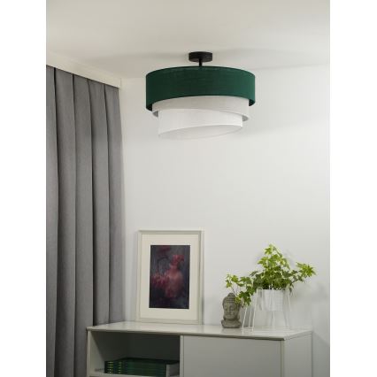 Duolla - Prisadený luster TRIO 1xE27/15W/230V pr. 45 cm zelená/šedá/biela