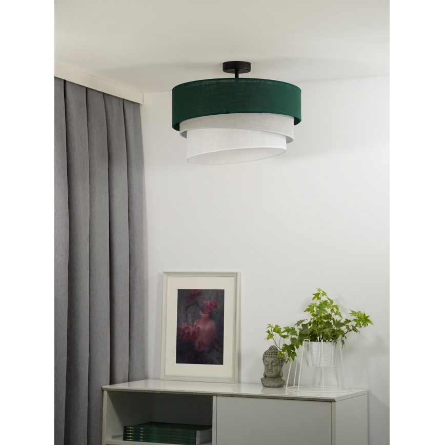 Duolla - Prisadený luster TRIO 1xE27/15W/230V pr. 45 cm zelená/šedá/biela