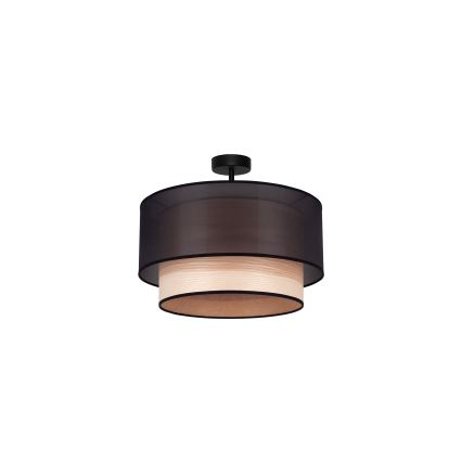 Duolla - Prisadený luster WOOD BOHO 1xE27/15W/230V pr. 45 cm čierna/béžová