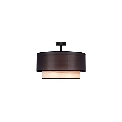 Duolla - Prisadený luster WOOD BOHO 1xE27/15W/230V pr. 45 cm čierna/béžová