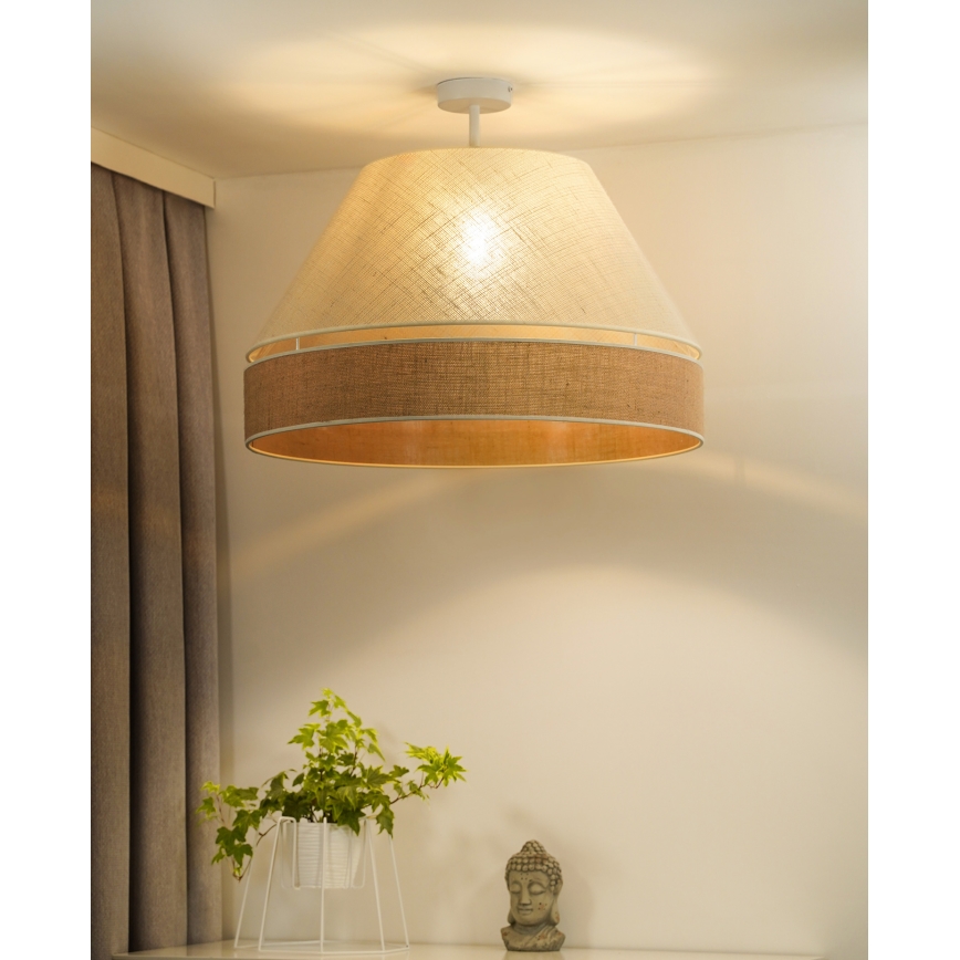Duolla - Prisadený luster YUTE AVIGNON 1xE27/15W/230V pr. 60 cm šedá/hnedá
