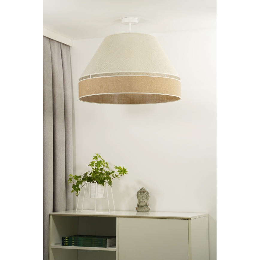 Duolla - Prisadený luster YUTE AVIGNON 1xE27/15W/230V pr. 60 cm šedá/hnedá