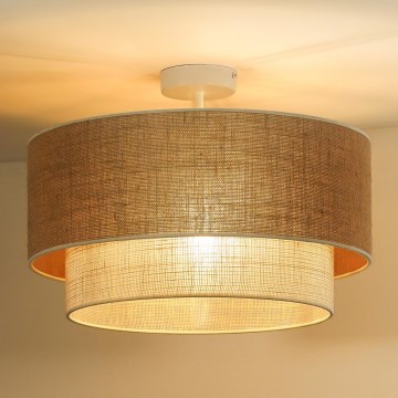 Duolla - Prisadený luster YUTE BOHO 1xE27/15W/230V pr. 45 cm hnedá/krémová