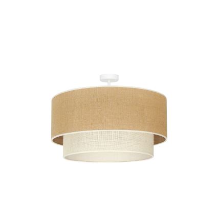 Duolla - Prisadený luster YUTE BOHO 3xE27/15W/230V pr. 60 cm hnedá/krémová