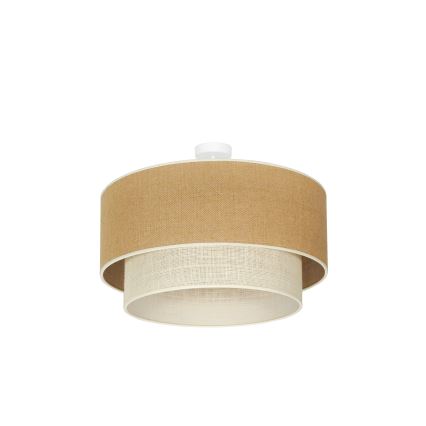 Duolla - Prisadený luster YUTE BOHO 3xE27/15W/230V pr. 60 cm hnedá/krémová