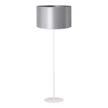 Duolla - Stojací  lampa CANNES 1xE27/15W/230V pr. 45 cm strieborná/biela
