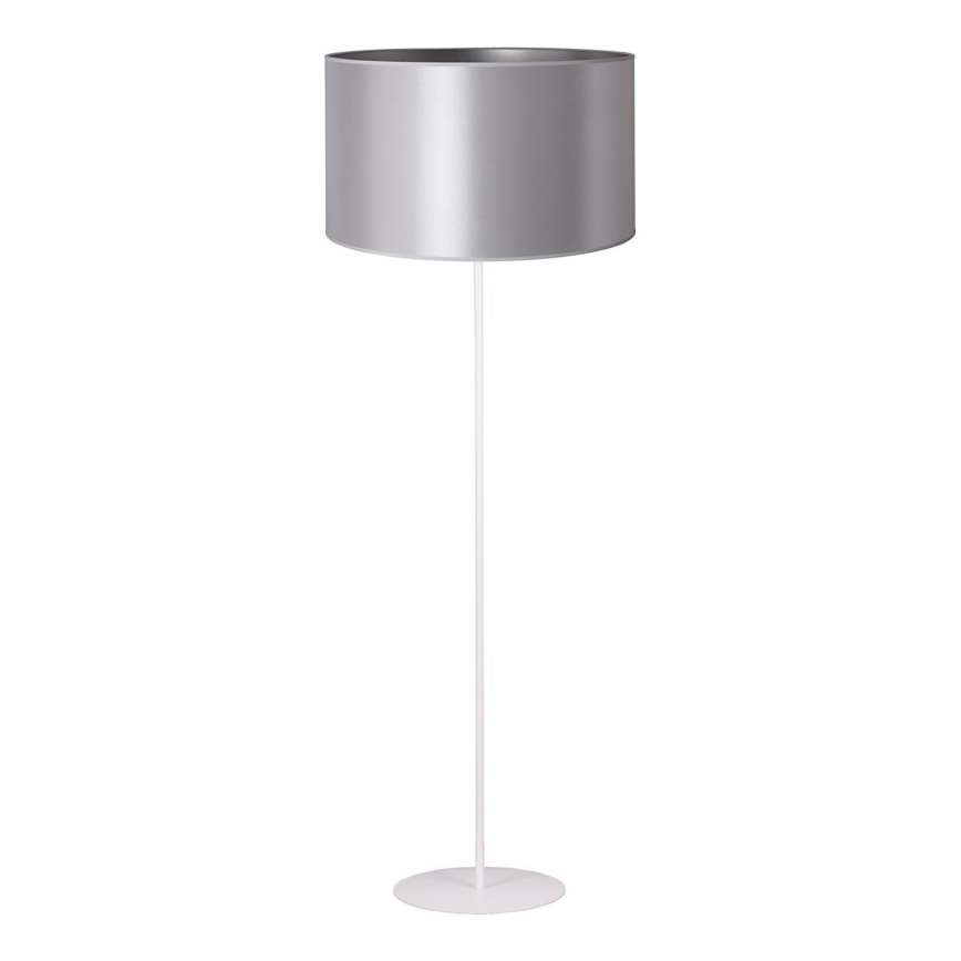 Duolla - Stojací  lampa CANNES 1xE27/15W/230V pr. 45 cm strieborná/biela