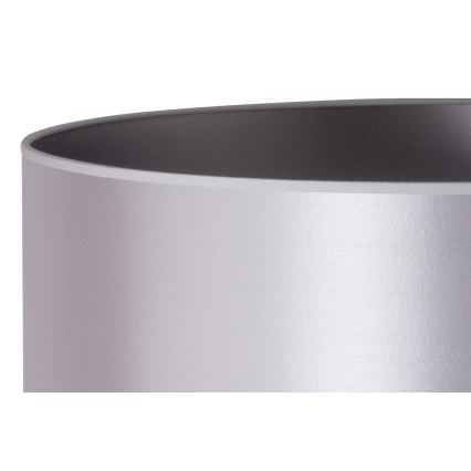Duolla - Stojací  lampa CANNES 1xE27/15W/230V pr. 45 cm strieborná/biela