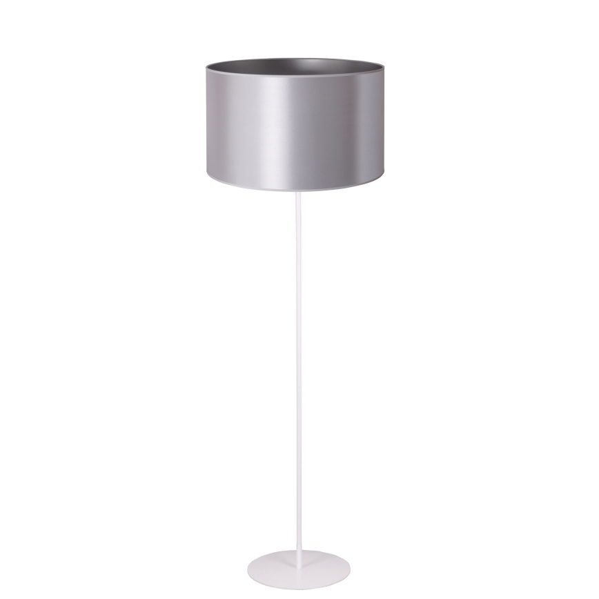 Duolla - Stojací  lampa CANNES 1xE27/15W/230V pr. 45 cm strieborná/biela