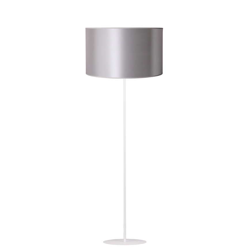 Duolla - Stojací  lampa CANNES 1xE27/15W/230V pr. 45 cm strieborná/biela