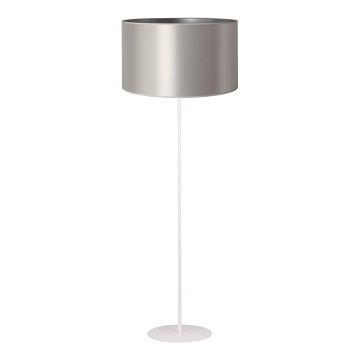 Duolla - Stojacia lampa CANNES 1xE27/15W/230V pr. 45 cm strieborná/biela