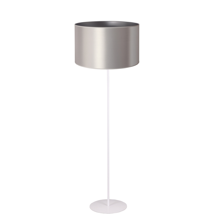 Duolla - Stojacia lampa CANNES 1xE27/15W/230V pr. 45 cm strieborná/biela