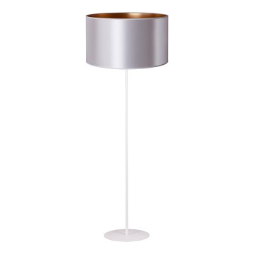 Duolla - Stojacia lampa CANNES 1xE27/15W/230V pr. 45 cm strieborná/medená/biela