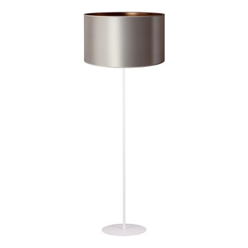 Duolla - Stojacia lampa CANNES 1xE27/15W/230V pr. 45 cm strieborná/medená/biela
