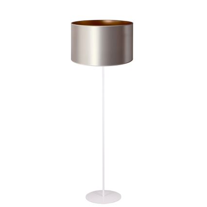 Duolla - Stojacia lampa CANNES 1xE27/15W/230V pr. 45 cm strieborná/medená/biela
