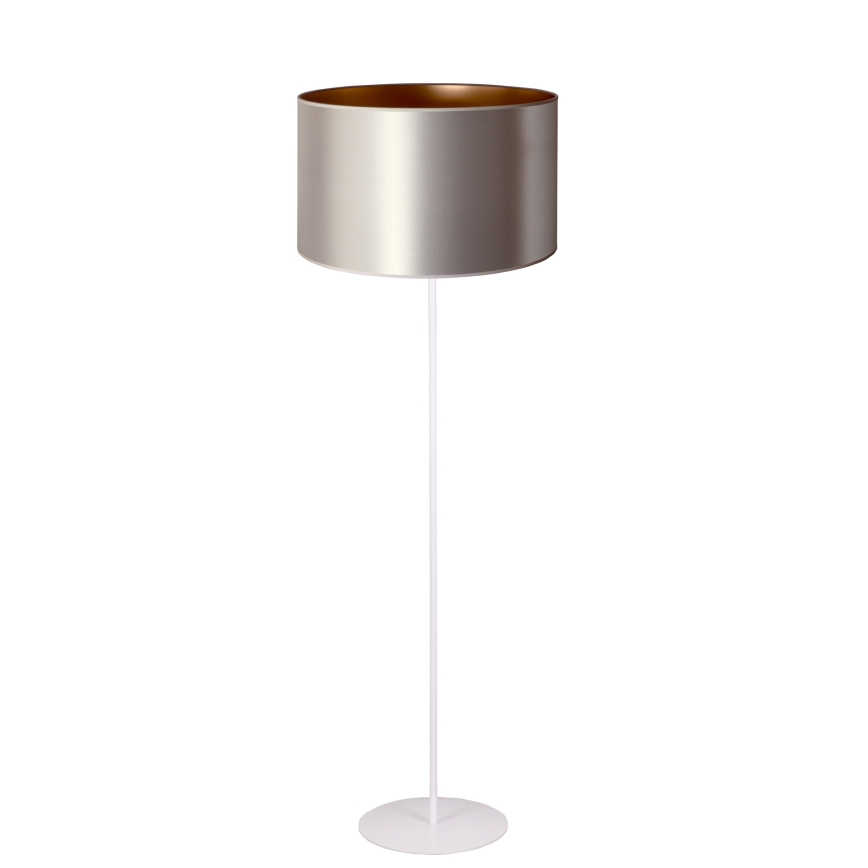 Duolla - Stojacia lampa CANNES 1xE27/15W/230V pr. 45 cm strieborná/medená/biela