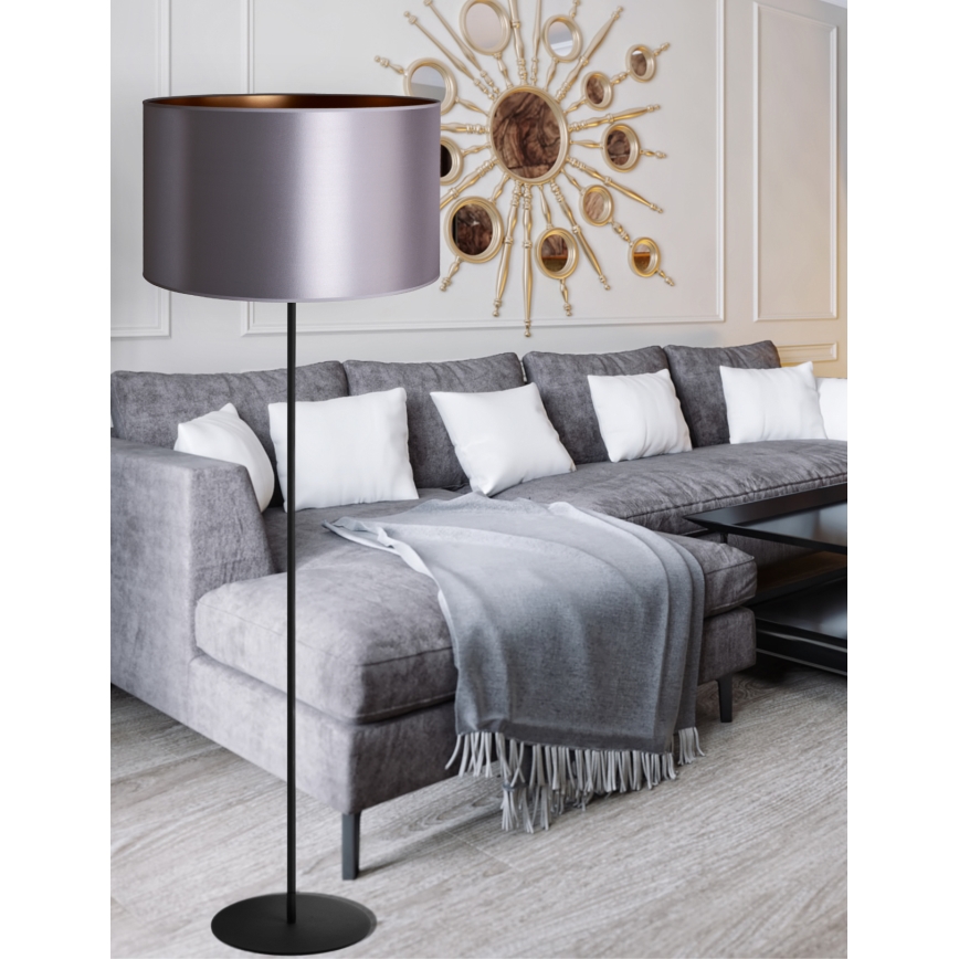 Duolla - Stojacia lampa CANNES 1xE27/15W/230V pr. 45 cm strieborná/medená/čierna