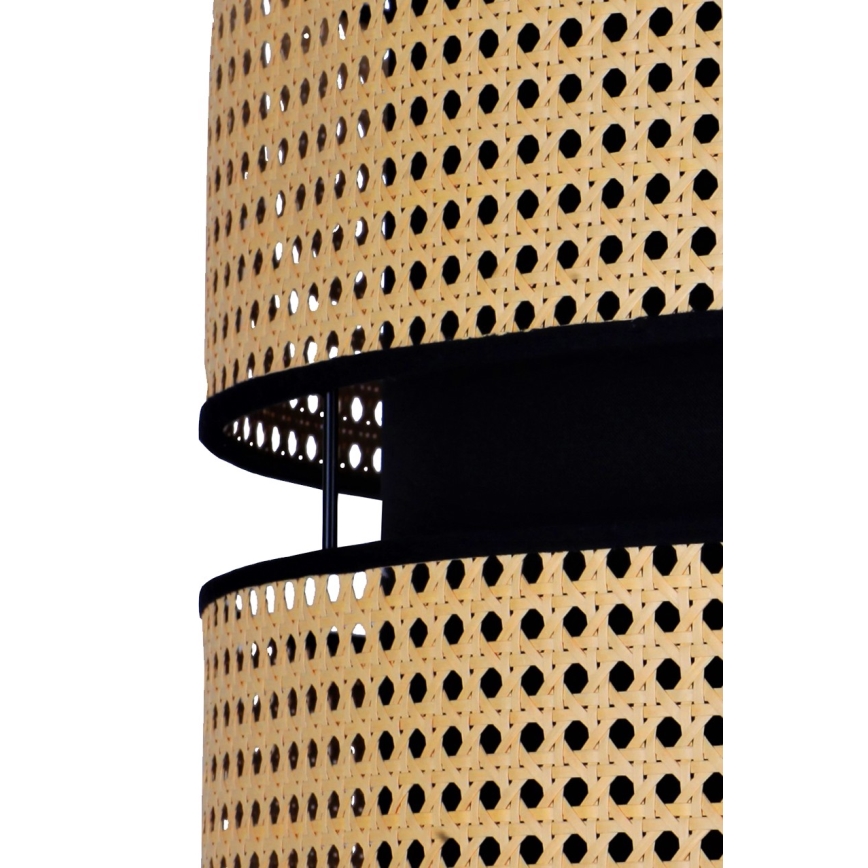 Duolla - Stojacia lampa DUO 1xE27/15W/230V pr. 40 cm ratan/čierna